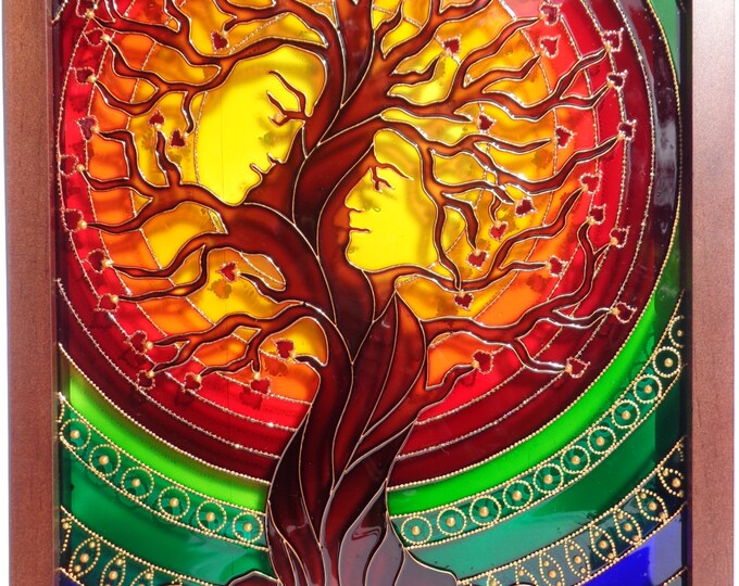 Tree Art Family Tree Art Love Tree Glass Painting Painted Glass Tree of