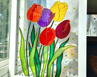 ポップアート 花 チューリップ 絵画 インテリア ハンドメイド