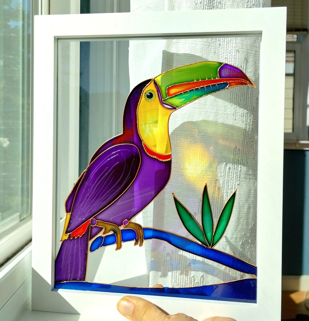 Toucan 11x9 Glass Painting Sun Catcher Stained Glass Glass Art Etsy