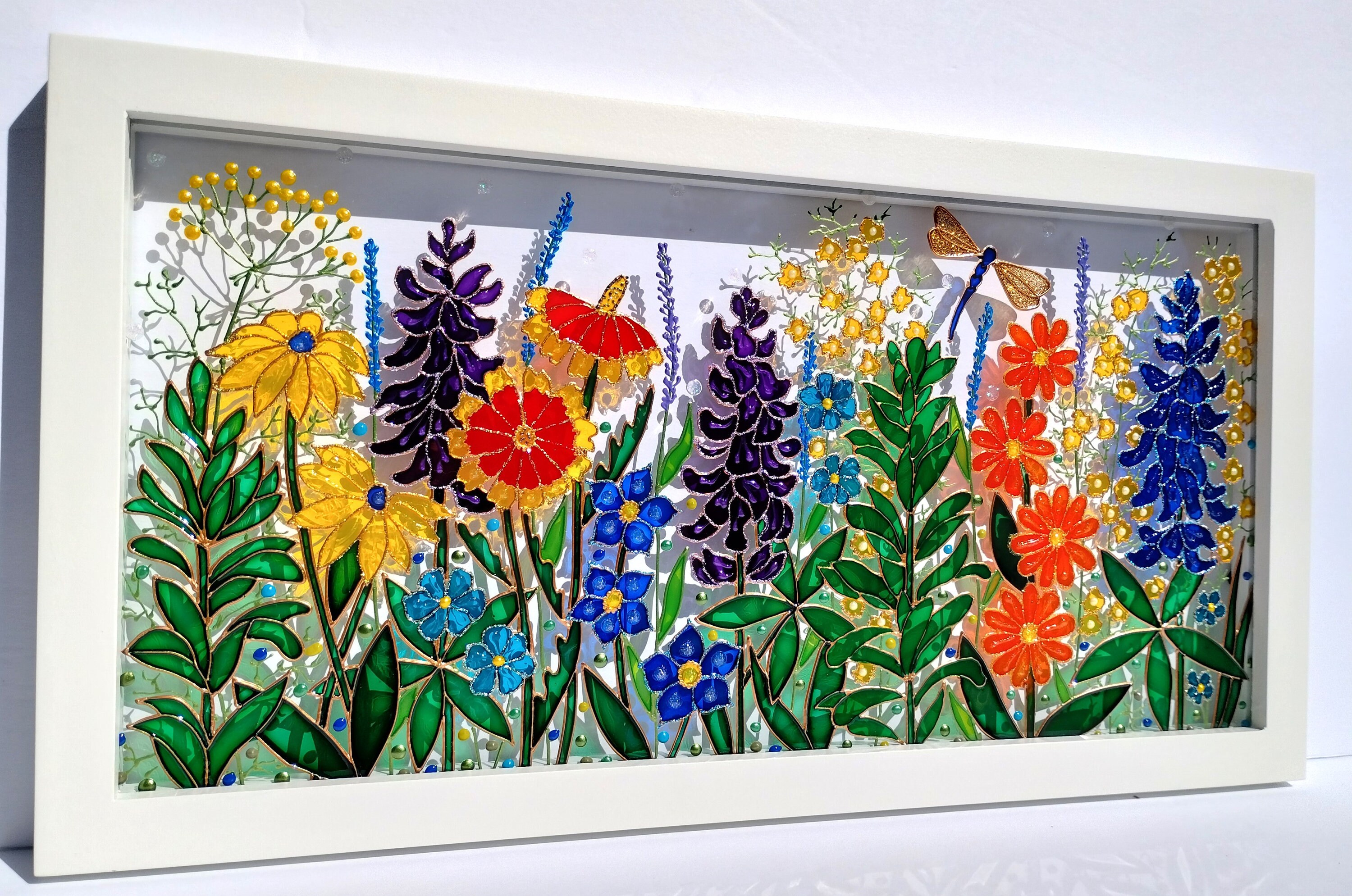 テキサスの野花 3D ガラス絵画：ステンドグラス窓アート 21