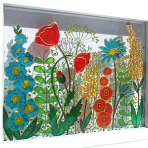 Wild Flowers 11x9 Glass Painting Sun Catcher Stained Glass - Etsy