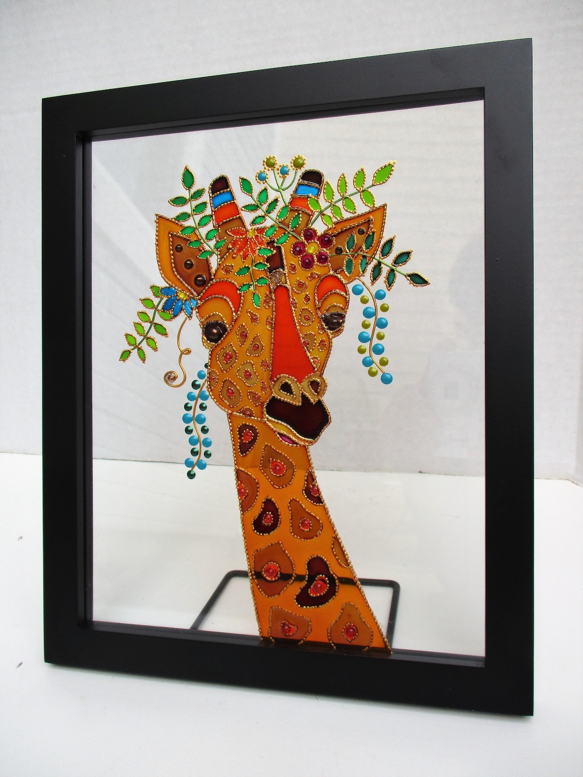 Giraffe Art Glass Painting Painted Glass Glass Art Sun Catcher Etsy India