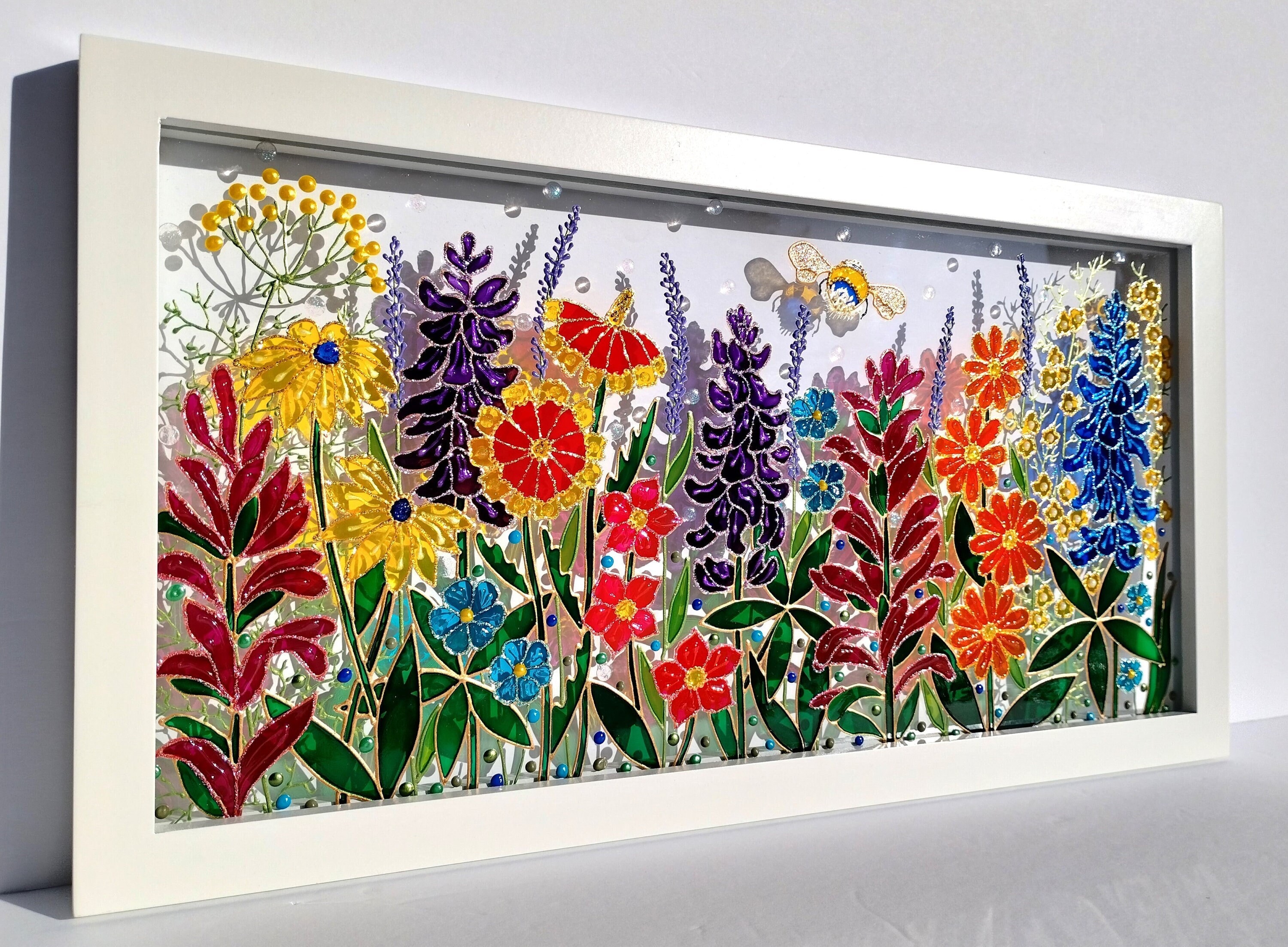 Texas Wildflowers 3D Glass Painting: Stained Glass Window Decor - Etsy