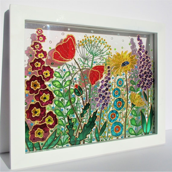 Adesivo per vetri con motivo vintage di fiori selvatici per la primavera e l'estate, design anticollisione di farfalle selvatiche, bifacciale, 60x30CM | Leroy Merlin