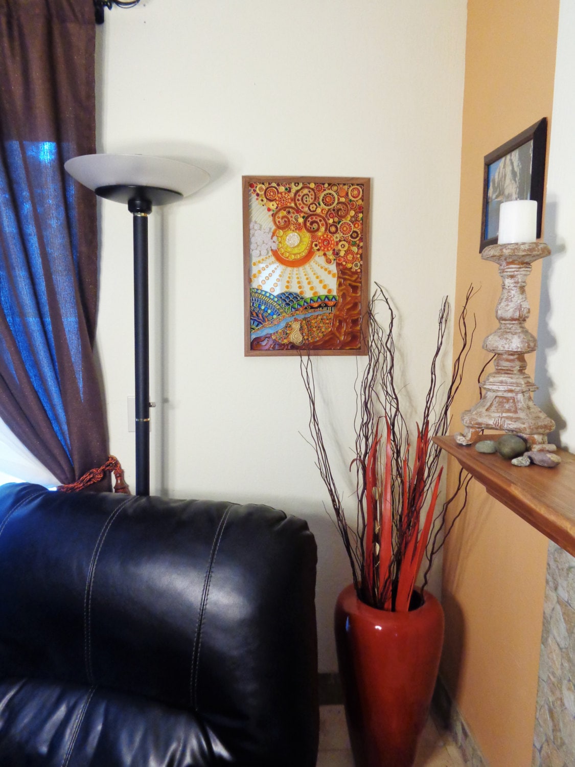 Tree of Life 22x18 Glass Painting Glass Panel Wall Decor Etsy