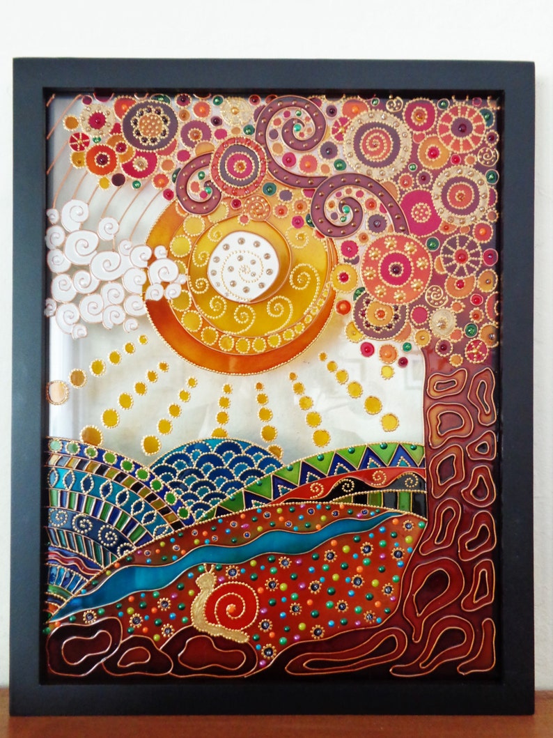 Tree of Life 15x12 Glass Painting Glass Art Wall Etsy