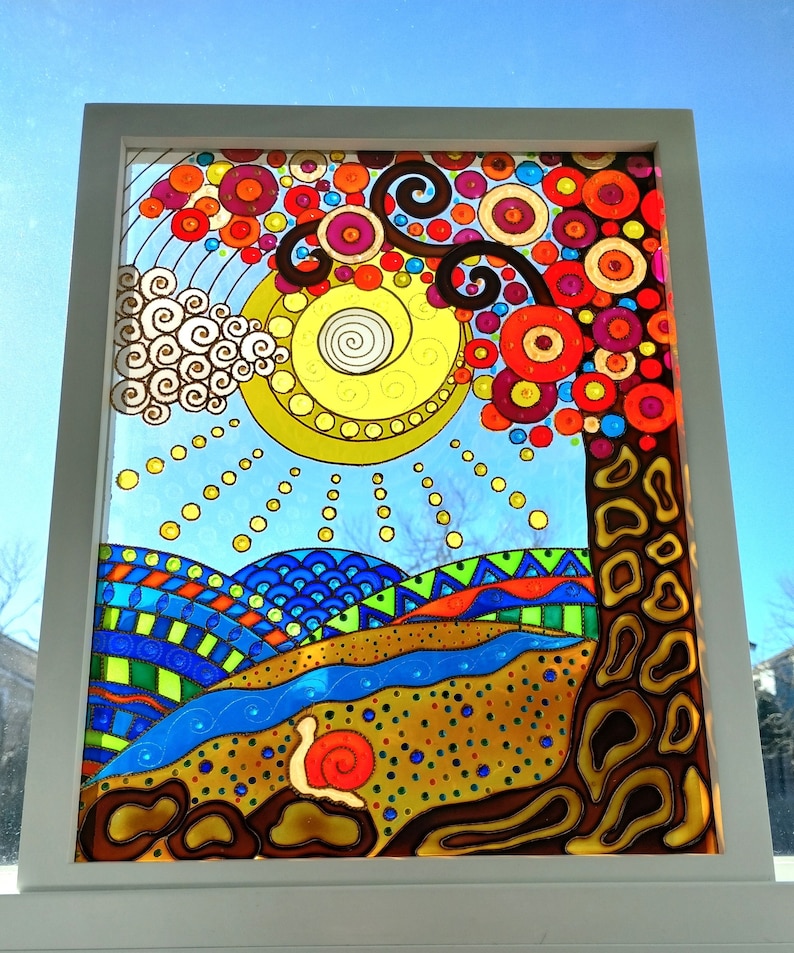 Tree of Life 15x12 Glass Painting Glass Art Wall Etsy