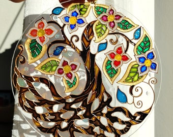 Vitrail à Suspendre - 20 X 20 Cm - Attrape-soleil En Acrylique - Facile à Accrocher - Décoration Pour Amis, Famille Et Femmes