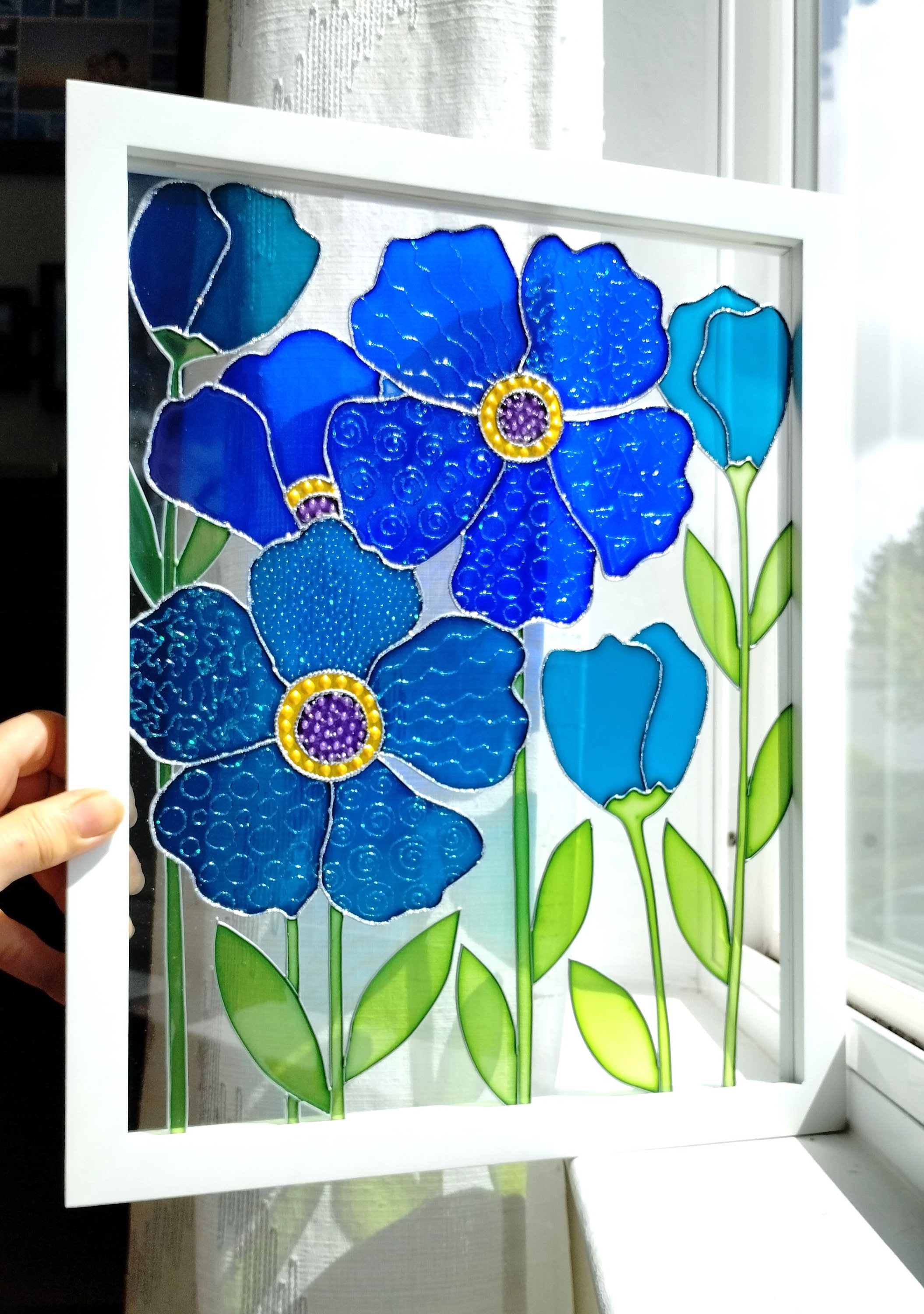 アンドリューフランシス作「白い花」絵画　送料込み　抽象画　111㎝×87㎝ アンドリューフランシス作「白い花」絵画 送料込み 抽象画 111