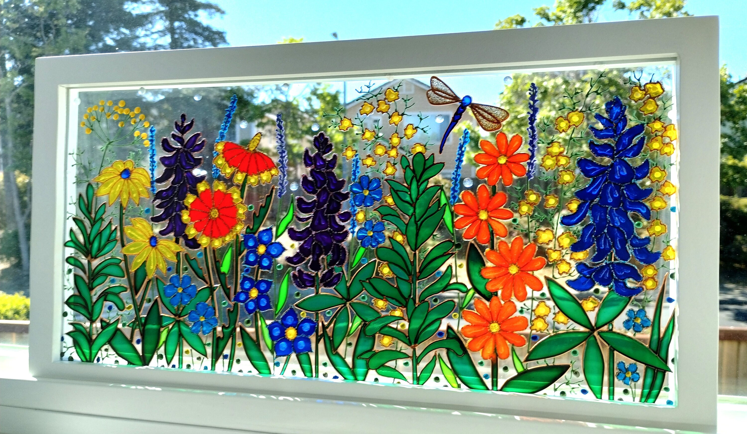テキサスの野花 3D ガラス絵画：ステンドグラス窓アート 21