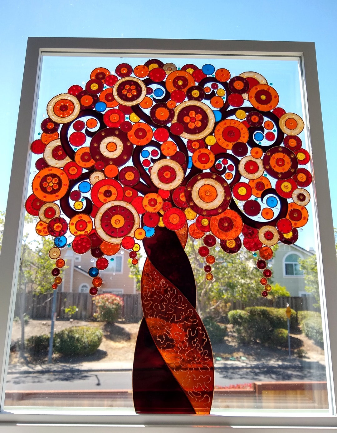 アンティーク ガラス絵 壁飾り vc81-187_5.JPG