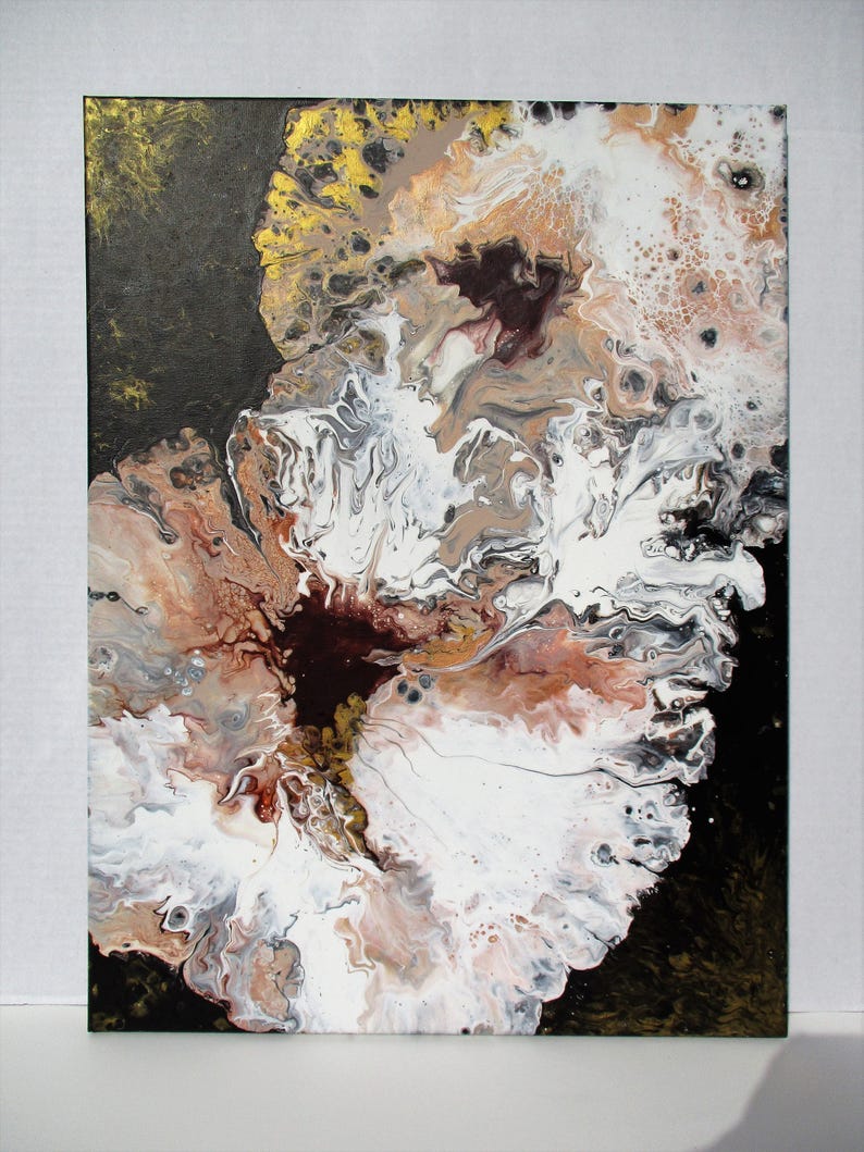 Abstract Flower Art Wall Decor Pour Painting Wall Art Abstract Etsy