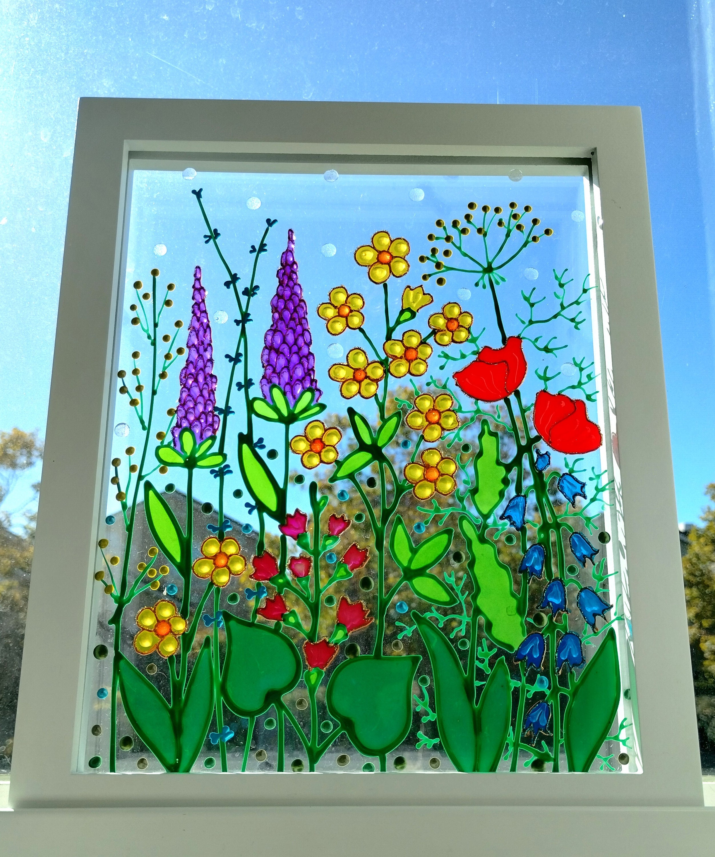 jungle green - Google Search  Painting on glass windows, Violet paint,  Window painting