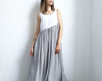 Maxi Dress, Loose Cotton Dress, Maxi Dress, Asymmetrical Dress, Plus Size Dresses, Plus Size Clothing, Summer Dress, Sleeveless Dress