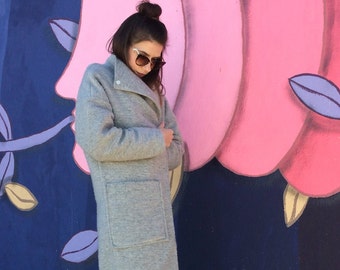 Cashmere Coat, Winter Coat, Grey Coat, Warm Coat, Elegant Coat, Wool Coat, Plus Size Clothing , Outerwear Coat, Winter Coat, Long Coat