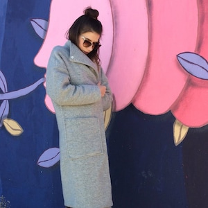 Cashmere Coat, Winter Coat, Grey Coat, Warm Coat, Elegant Coat, Wool Coat, Plus Size Clothing , Outerwear Coat, Winter Coat, Long Coat