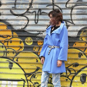 Blue Cashmere Coat, Winter Coat, Cashmere Coat, Elegant Coat, Plus Size Clothing, Outerwear,  Women Coat, Outerwear Coat