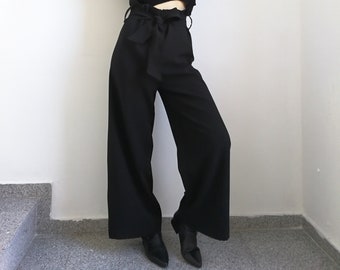 Black Pants / Long Maxi Pants / Maxi Pants / Plus Sizes /Wide Leg Pants / High Waist Pants / PLUS SIZES Clothing by FabraModaStudio