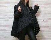NEW Extravagant Winter Jacket Black Jacket Windproof Jacket Winter Extravagant Coat Oversized Asymmetrical Coat by FabraModaStudio