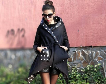 Extravagant Jacket / Black Womens Jacket / Waterproof Jacket / Winter Warm Jacket / Outerwear by FabraModaStudio / FAB804