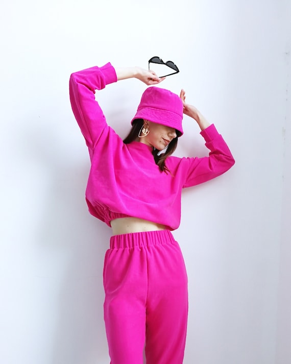 NEW SS Tracksuit Set Velvet Tracksuit Velvet Cropped Bottom Tracksuit Set Velour Tracksuit Set by Fabramodastudio Etsy UK