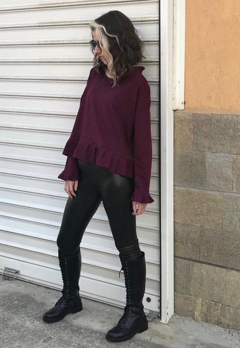 NEW Purple Blouse Loose Sweatshirt Blouses Woman Blouse Girl Extravagant Blouse Sweatshirt Women by FabraModaStudio FAB776