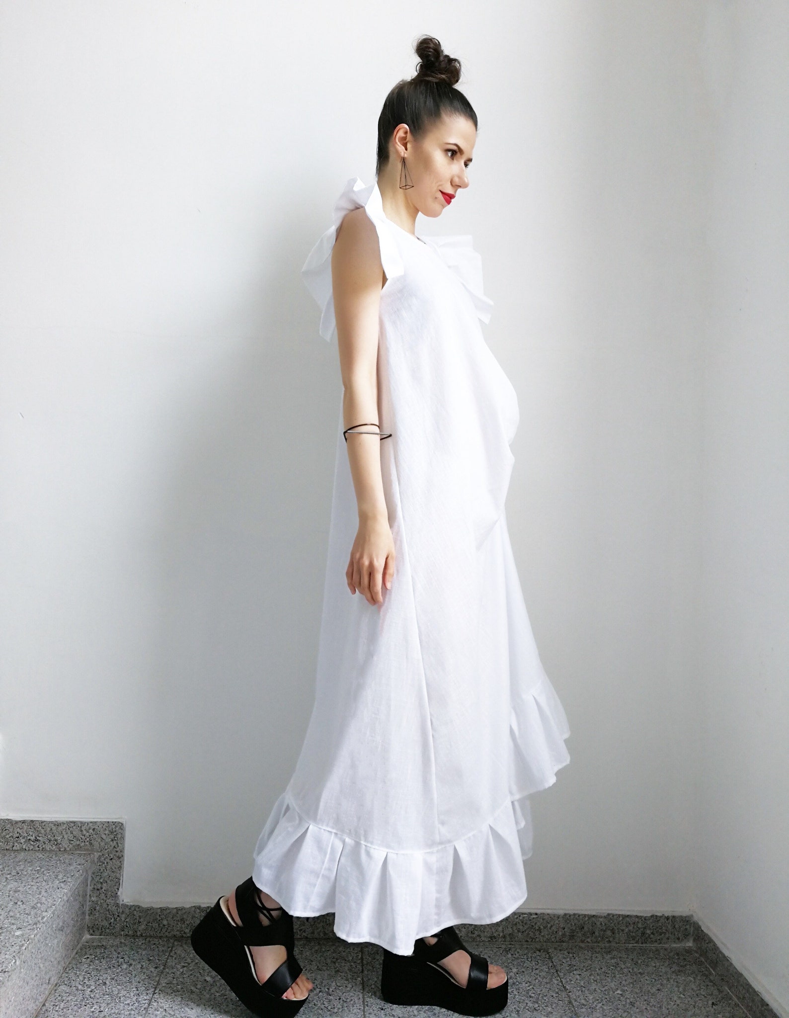 NEW Extravagant White Dress / Asymmetrical Dress / Avant Garde Etsy