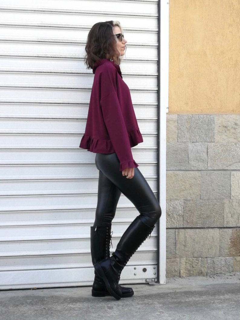 NEW Purple Blouse Loose Sweatshirt Blouses Woman Blouse Girl Extravagant Blouse Sweatshirt Women by FabraModaStudio FAB776