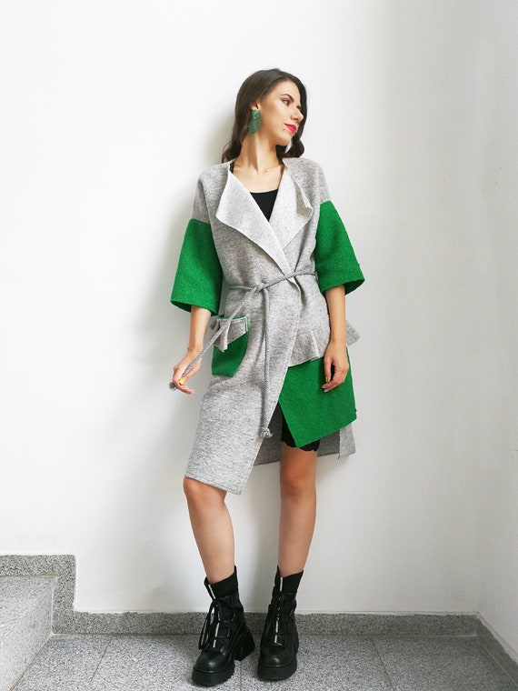 Asymmetric Coat, Extravagant Coat, Avant Gard Coat, Wool Coat Women, Plus Size Clothing, Outerwear, Outerwear Clothing, Extravagant Clothing