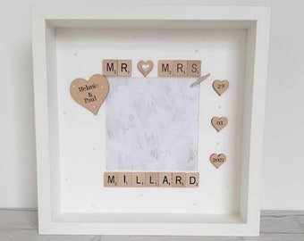 Personalised Wedding Frame, Mr & Mrs Gift, Wedding Photo Frame, Couples Gift Frame, Personalised Gift For Wedding, Wedding Keepsake