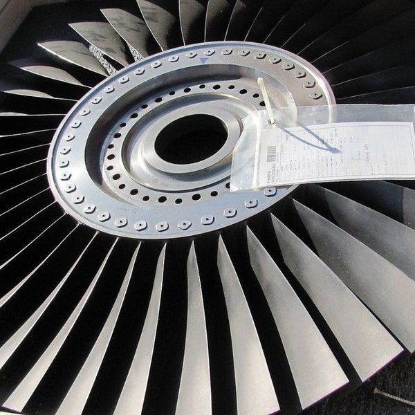 Make your OWN table or wall art. Pratt & Whitney JT8D Stage 2 Compressor Fan from a Boeing 737 Jet Engine.