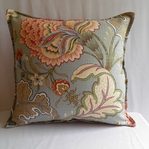 Hampton Style Cushion Cover, Portsea Beach, Coastal, Jacobean, Floral, Linen