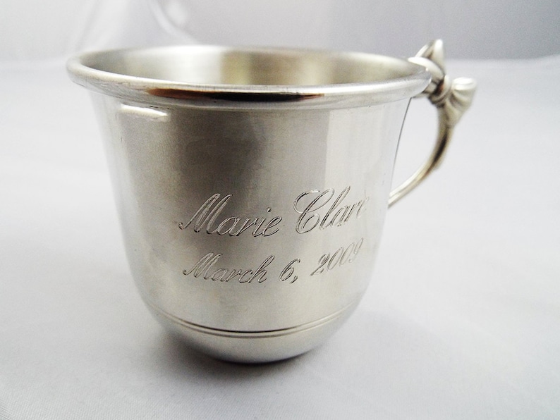 Personalized Bowhandled Salisbury Pewter Baby Cup Etsy