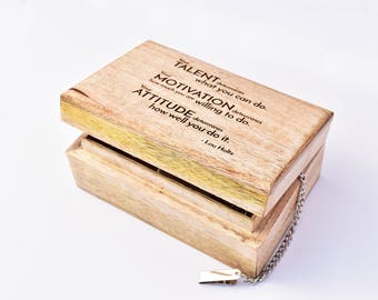 Personalized Wood Box, Rustic Quote Box, Custom Wooden Boxes, Lou Holtz Quote, Inspirational Quotes, Motivational Quotes, Inspirational Box