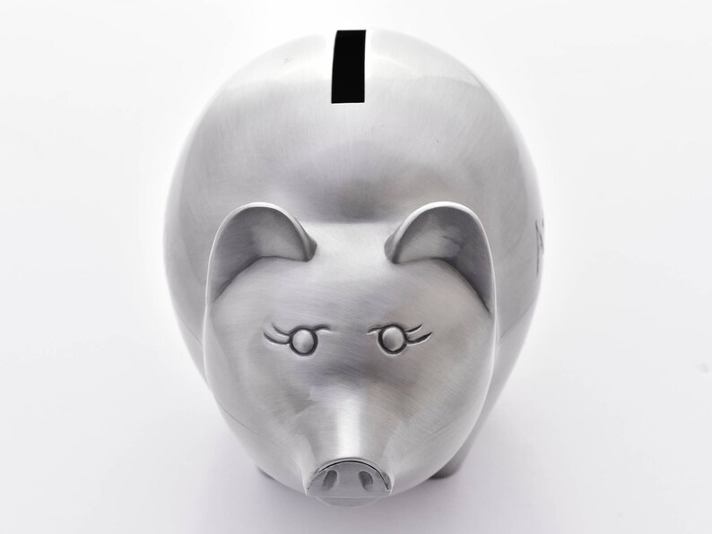 Personalized Piggy Bank Metal Piggy Bank Back to School Etsy
