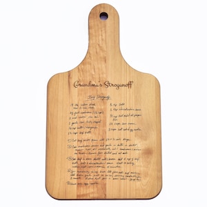 Personalized Recipe Board, Recipe Cutting Board, Family Recipe, Handwritten Recipes, House Warming Gift, Engraved handwriting, Father's Day