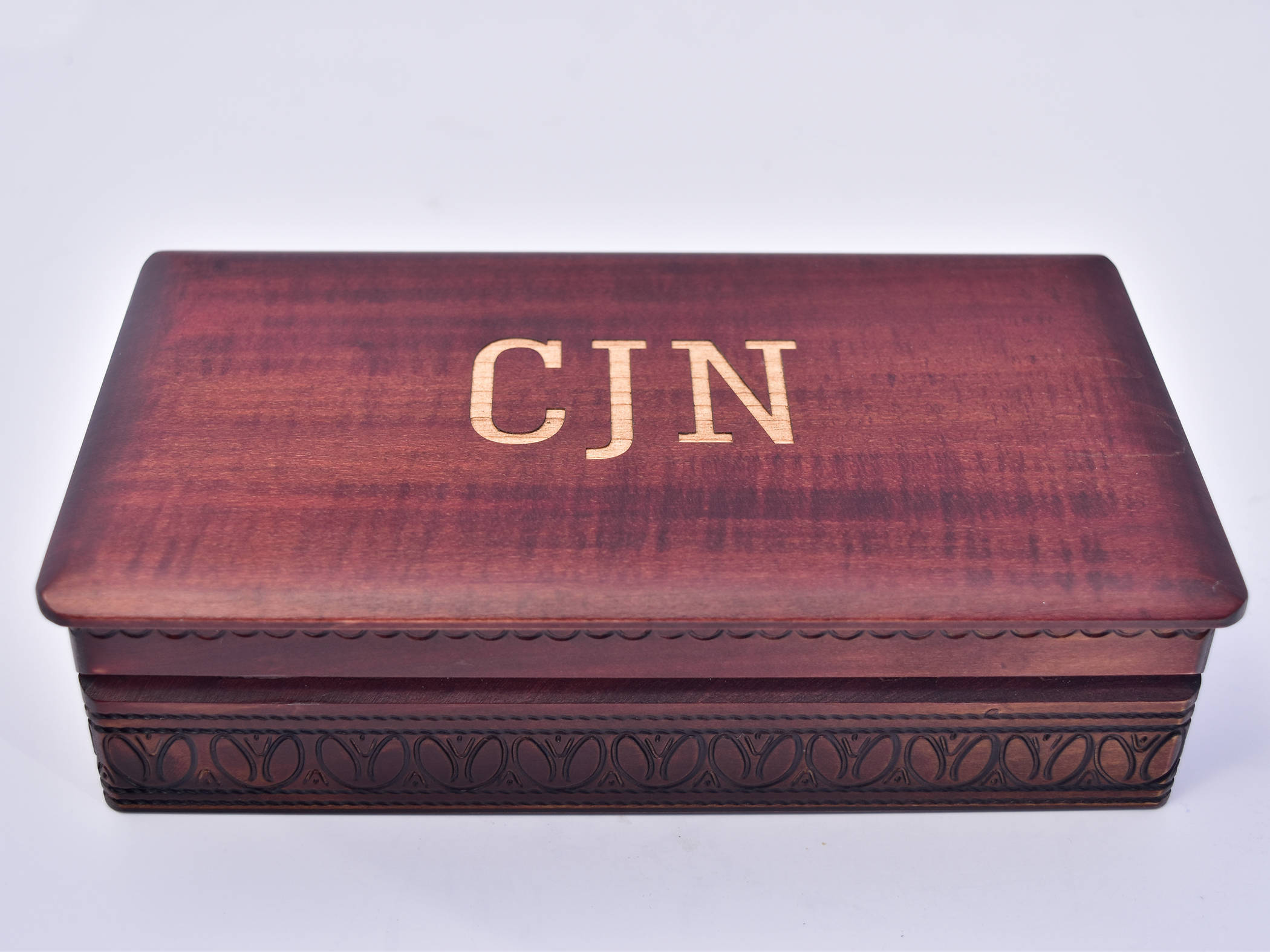 Dark Rectangular Box, Monogram Wood Box, Personalized Box, Engraved ...