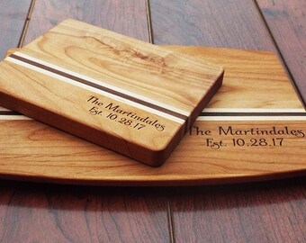 Personalized Bar Board, Custom Cutting Board, Engraved Family Name, Wedding Gift, Established Couple, House Warming Gift, Anniversary Gift