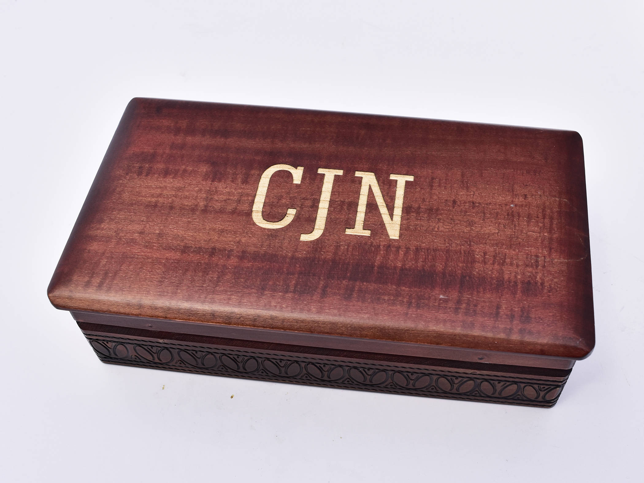 Dark Rectangular Box, Monogram Wood Box, Personalized Box, Engraved ...