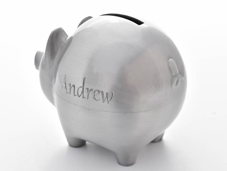 Personalized Piggy Bank Metal Piggy Bank Back to School Etsy