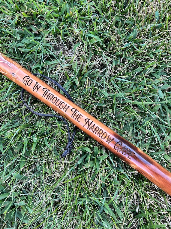 Carved Walking Stick, Hiking Stick, Personalized Walking Stick, Wood Walking Stick, Hiker Gift, Walking Cane, Hiking Gift, WITH COMPASS