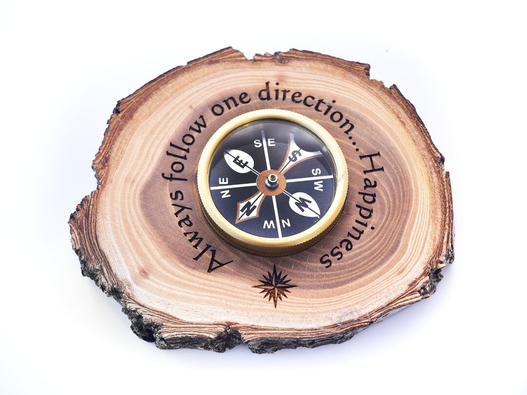 Unique Hiker Gift, Engraved Compass Holder, Personalized Compass