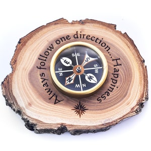 Unique Hiker Gift, Engraved Compass Holder, Personalized Compass, Working Compass, Hiker Gift, Brass Compass, Personalized Working Compass