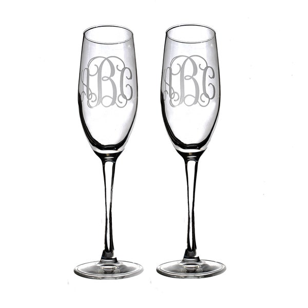 Personalized Toasting Flutes -Set of 2-, Monogram Wedding Flutes, Personalized Wedding Gift, Wedding Gift, Wedding Glasses, Couple's Gift