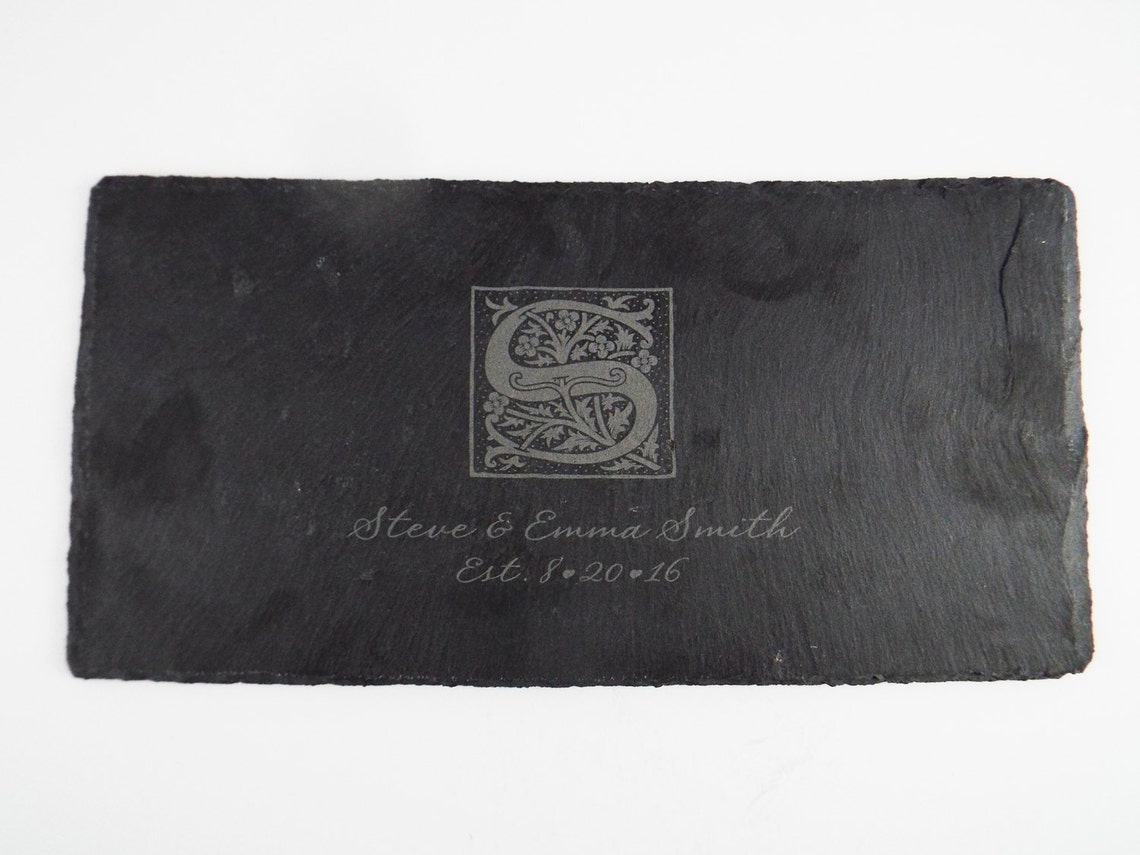 Personalized Slate Cheese Board Engraved Slate Cutting Board Etsy