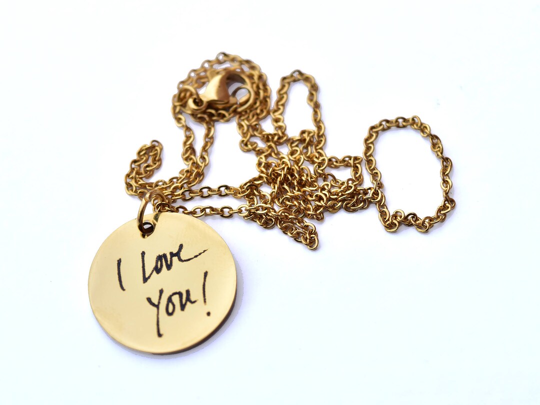 Hand Written Necklace Personalized Handwriting Jewelry Etsy