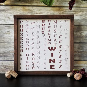Framed Winery Wall Decor, Wine Sign, Wine Style, Framed Wooden Wine Sign, Home Bar Decor, Wall Art, Wine Collage Sign, Kitchen Signs, Winery