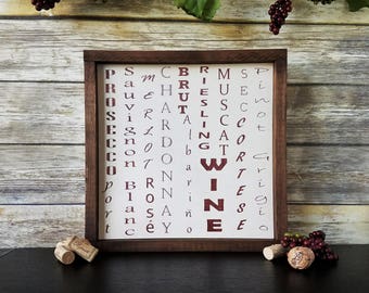 Framed Winery Wall Decor, Wine Sign, Wine Style, Framed Wooden Wine Sign, Home Bar Decor, Wall Art, Wine Collage Sign, Kitchen Signs, Winery