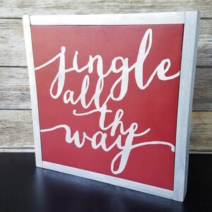 Jingle All The Way Sign, Christmas Sign, Christmas Wall Art, Jingle Bells Silver Sign, Christmas Framed Sign, Christmas Decorations