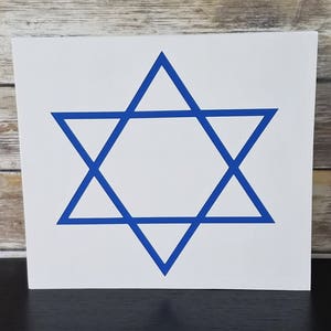 Star of David Wood Sign, Jewish Wood Sign, Hanukkah Wall Decor, Chanukah Wall Decor, Blue and White Wall Decor, Jewish Decor, Judaism Sign